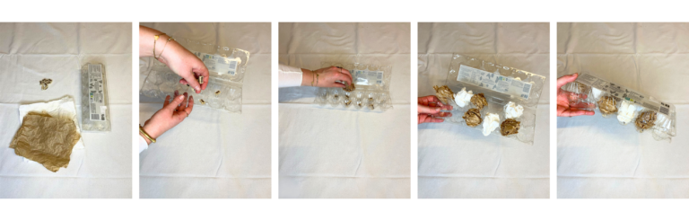 DIY hondenspeeltjes – snuffelspel met eierdoos en hondensnoepjes