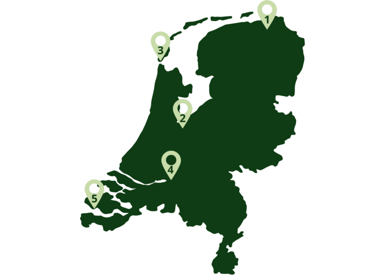 Carte des Pays-Bas avec de beaux endroits à visiter